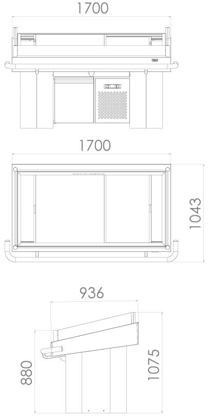 REFRIGERATED FISH COUNTER 2m