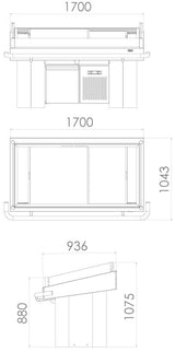REFRIGERATED FISH COUNTER 2m