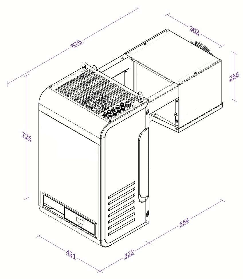 POSITIVE WALL-MOUNTED STRADDLE TYPE UNIT 9,6-19,9 M3  WITH ONLINE CONNECTION