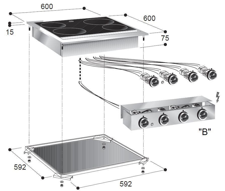 CERAMIC RANGE 4 ZONES
