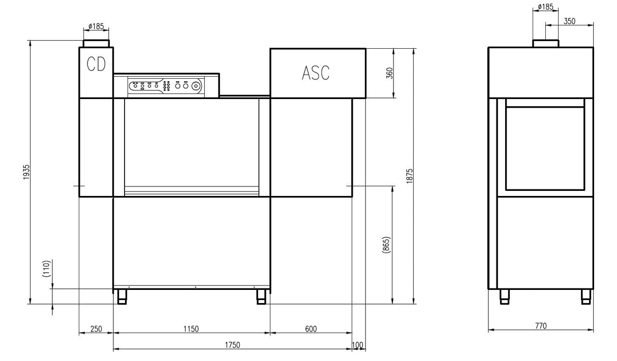 PL RACK CONVEYOR DISHWASHER ASC