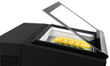 COUNTERTOP MODEL ICE CREAM DISPLAY BLACK  OPENS ON THE OPERATING SIDE