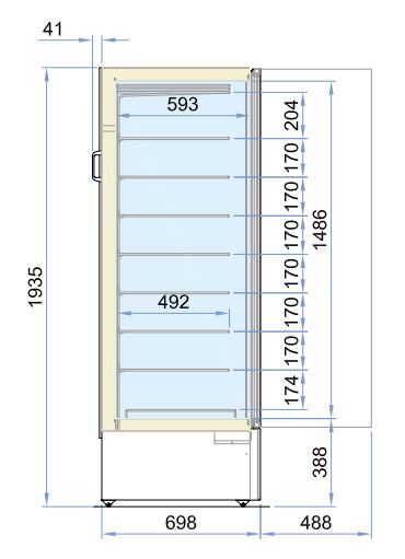 FREEZER GLASS DOOR MARIN STATIC