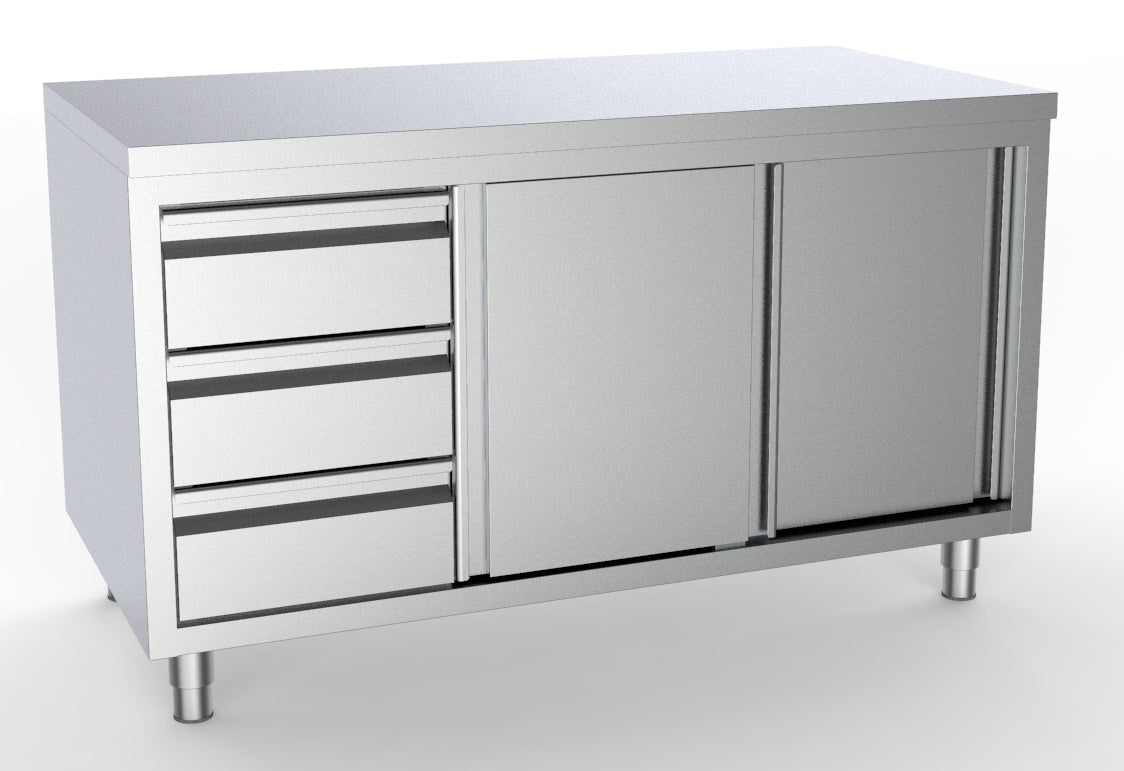 700 WORKTABLE SLIDING DOORS DRAWERS LEFT 1800