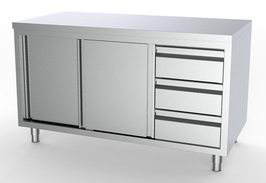 700 WORKTABLE SLIDING DOORS DRAWERS RIGHT 1800