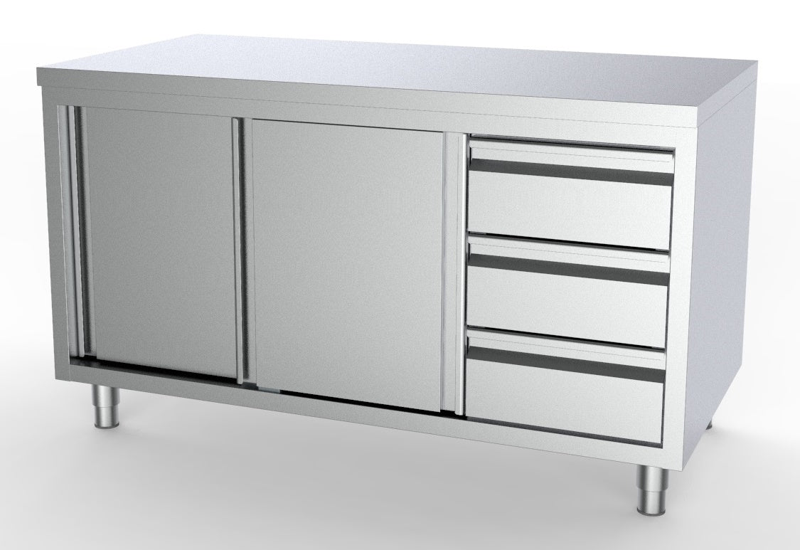 700 WORKTABLE SLIDING DOORS DRAWERS RIGHT 2000