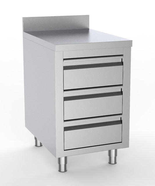 700 WORKTABLE WITH 3 DRAWERS WITH UPSTAND 500