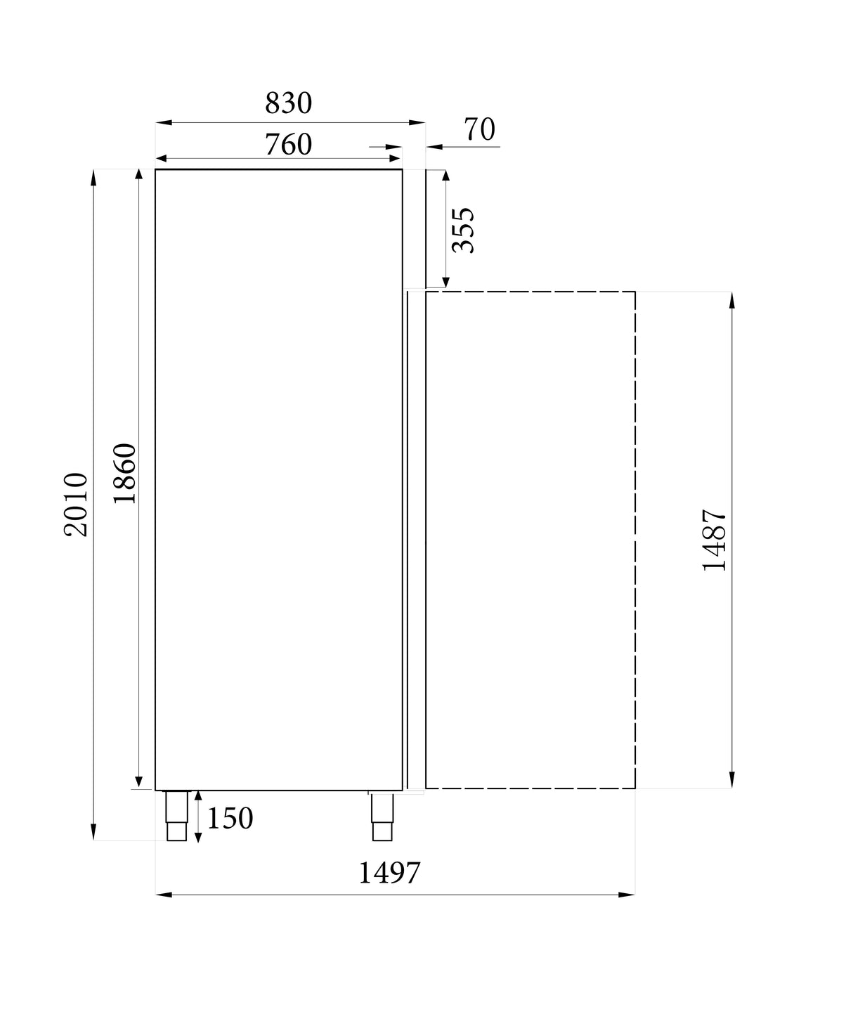 FREEZER SS 2 DOORS