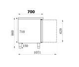 REFRIGERATED NEGATIVE COUNTER 2 DOORS