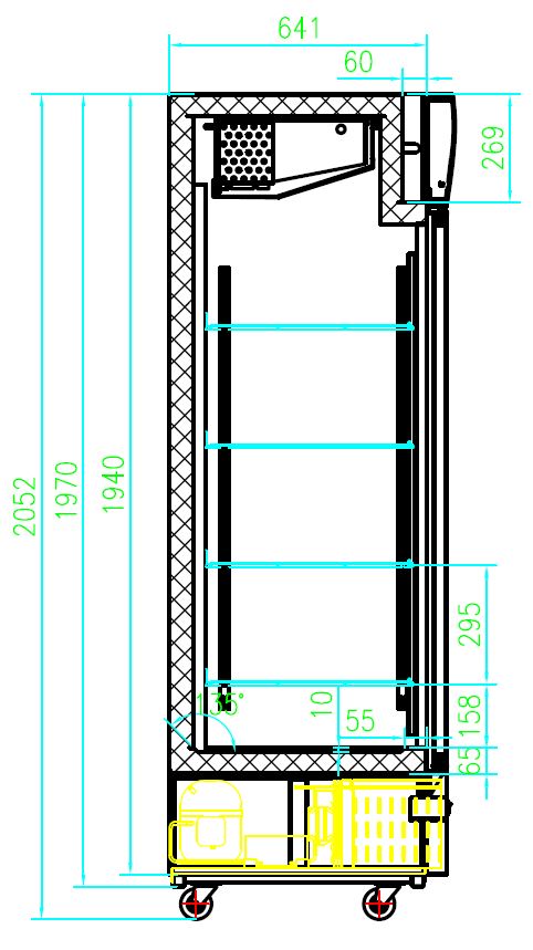 FREEZER 2 GLASS DOORS