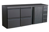 BARCOOLER BLACK 1 DOOR AND 4 DRAWERS