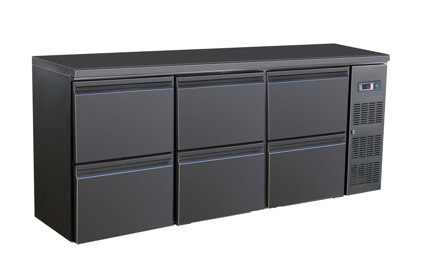 BARCOOLER BLACK 6 DRAWERS