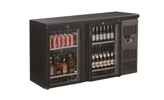 BACKBAR COOLER BLACK 2 GLASS DOORS