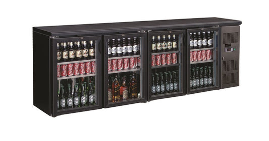 BACKBAR COOLER BLACK 4 GLASS DOORS