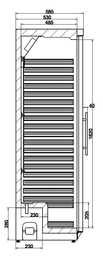 Single Glass Door Refrigerator – 350 L Net Capacity