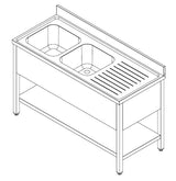 600 SINK UNIT SHELF FLAT PACKED 2 LEFT 2000