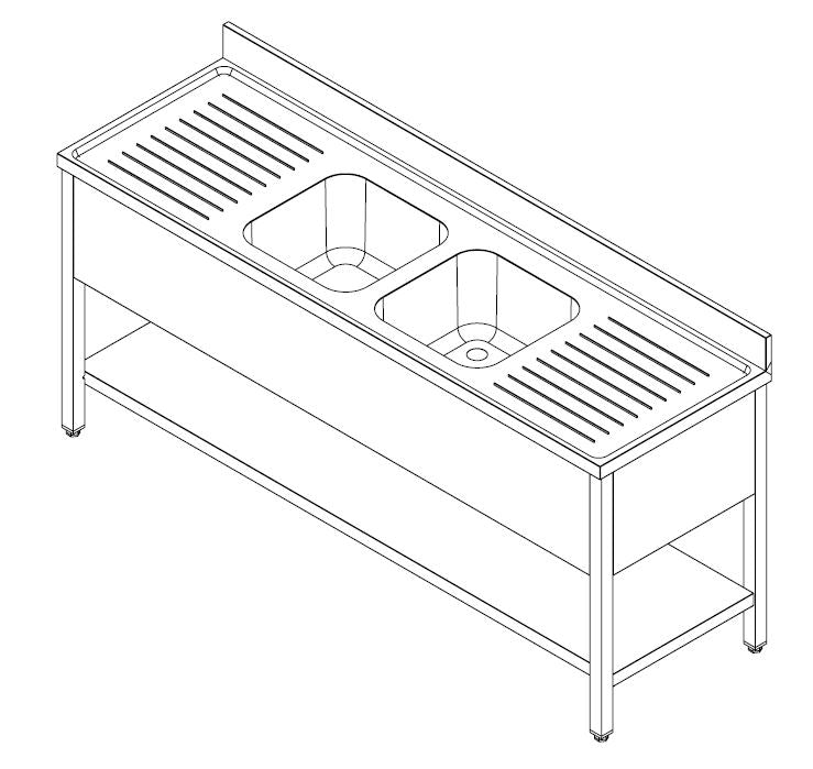 700 SINK UNIT SHELF FLAT PACKED 2 MIDDLE 2400