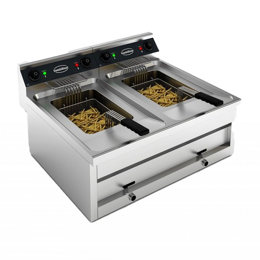 ELECTRIC COUNTER FRYER 2X12L 2X9KW