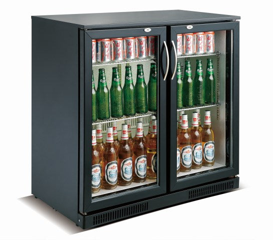 BACKBAR COOLER BLACK 2 DOORS