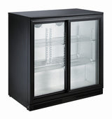 BACKBAR COOLER BLACK 2 SLIDING DOORS