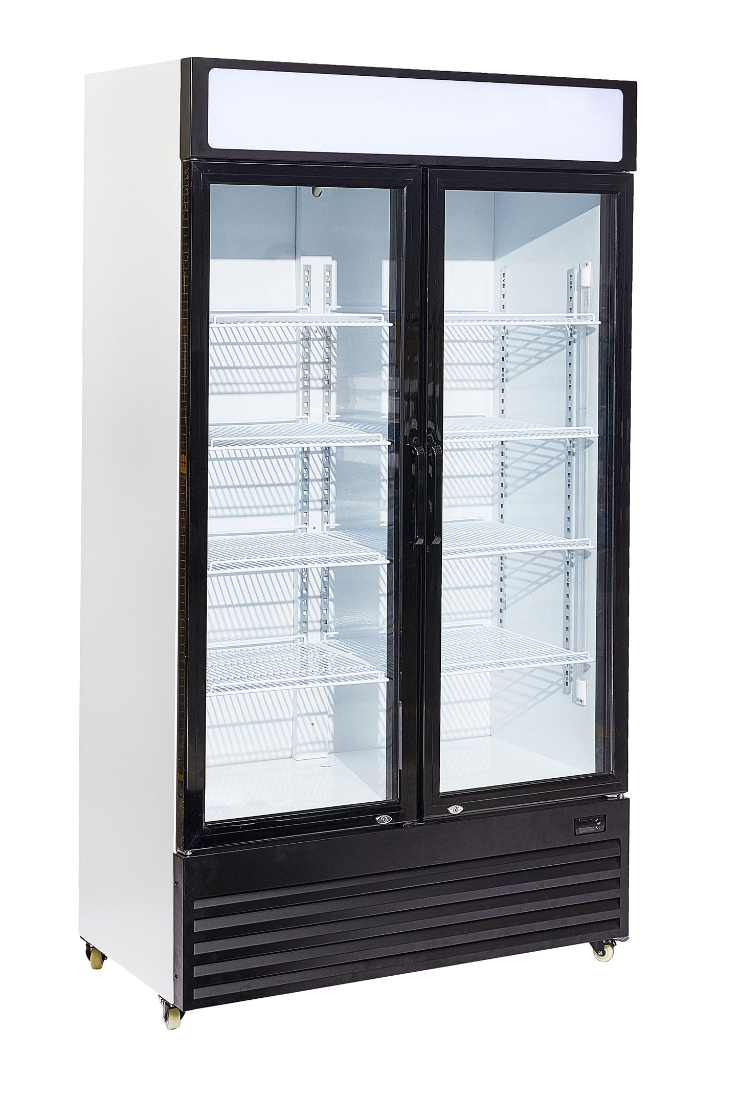 Upright Commercial Refrigerator with 2 Glass Doors