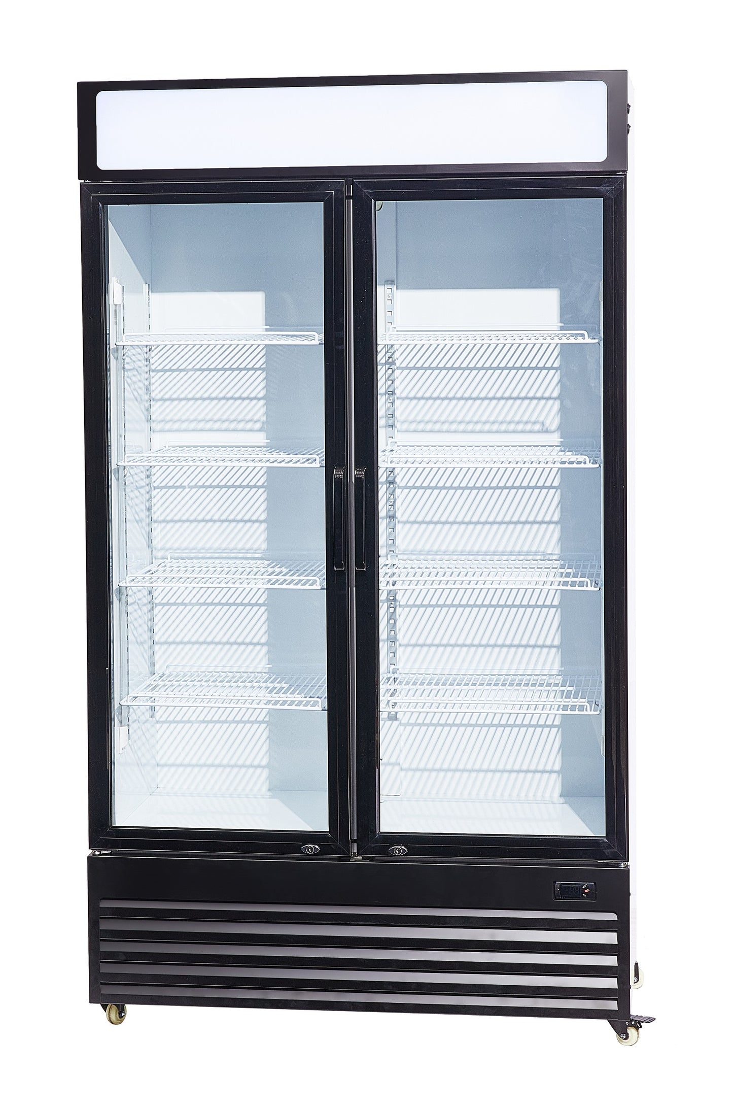 Upright Commercial Refrigerator with 2 Glass Doors