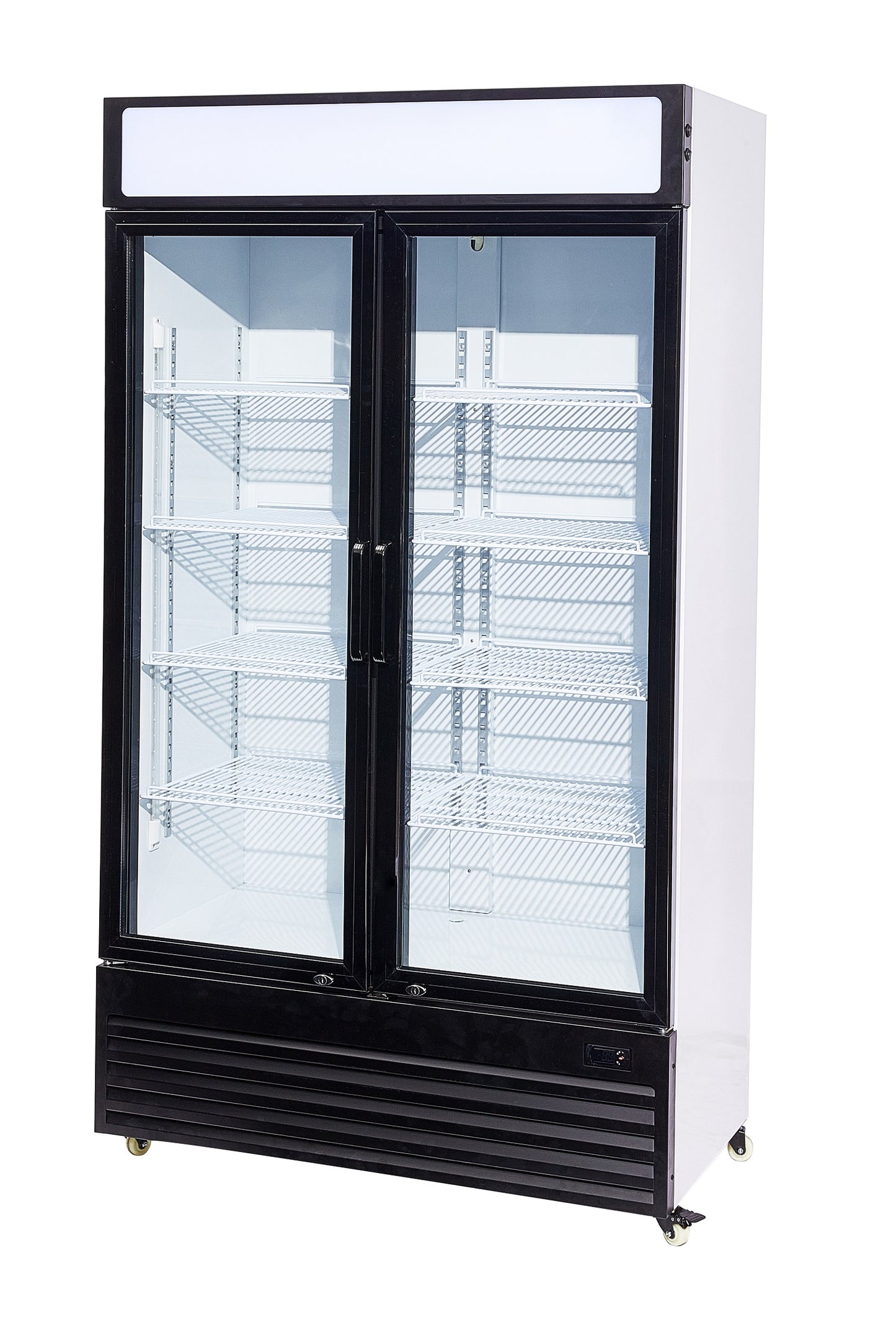 Upright Commercial Refrigerator with 2 Glass Doors