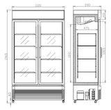 REFRIGERATOR WITH SLIDING GLASS DOORS BEZ-750 SL