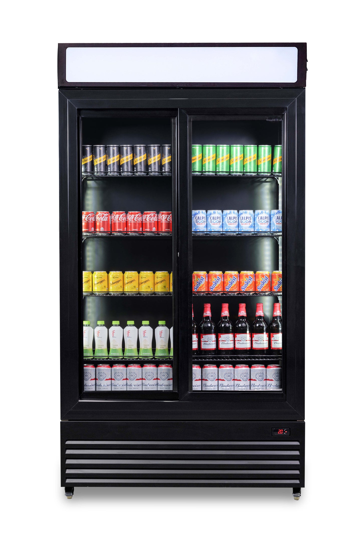 REFRIGERATOR WITH SLIDING GLASS DOORS BEZ-780 SL BLACK