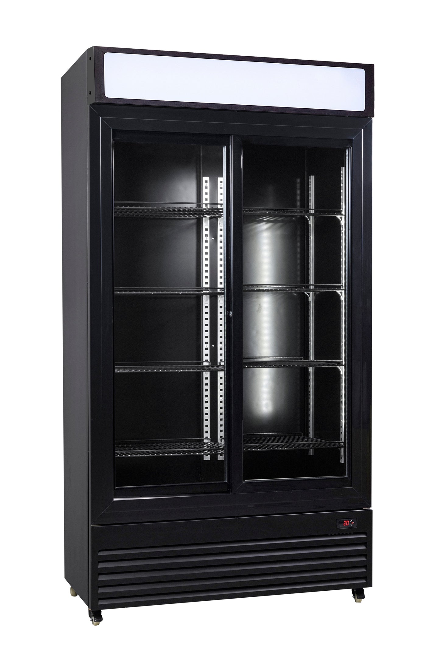 REFRIGERATOR WITH SLIDING GLASS DOORS BEZ-780 SL BLACK