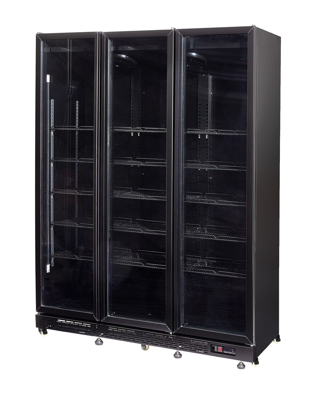 REFRIGERATOR 3 GLASS DOORS BLACK NAP-1200 HT - WITH DOOR HEATING