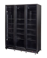 REFRIGERATOR 3 GLASS DOORS BLACK NAP-1200 HT - WITH DOOR HEATING