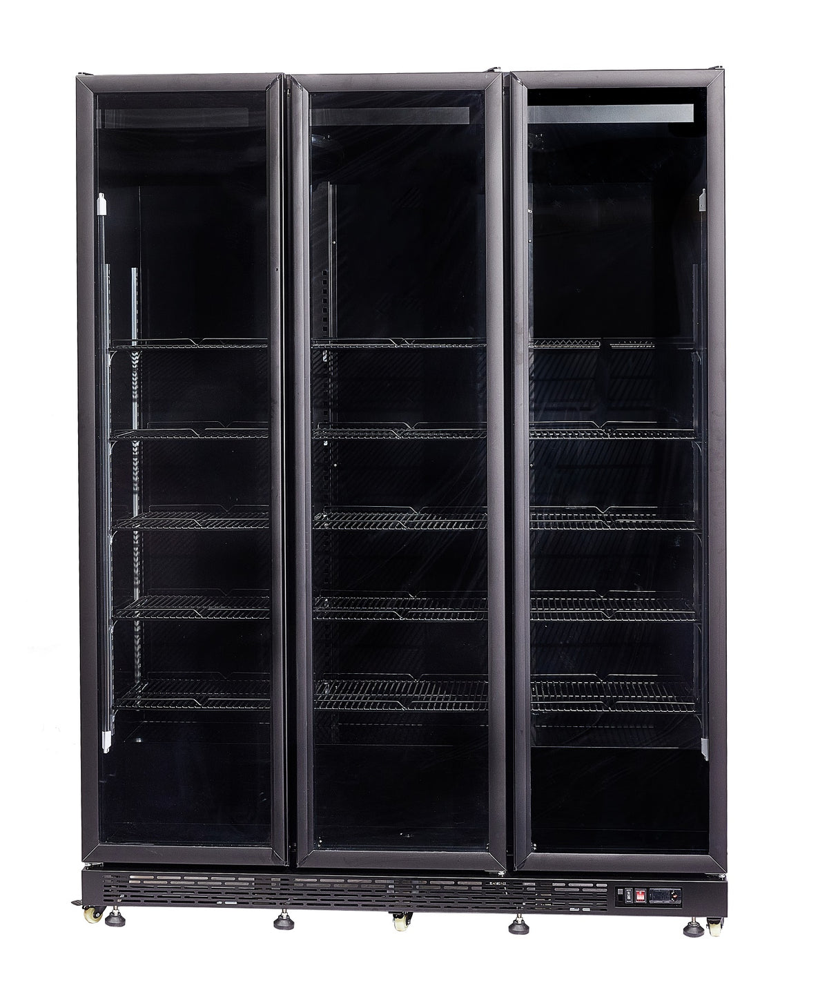 REFRIGERATOR 3 GLASS DOORS BLACK NAP-1200