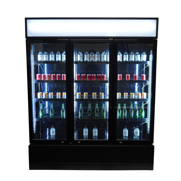 REFRIGERATOR 3 GLASS DOORS BLACK FCU-1200 BL