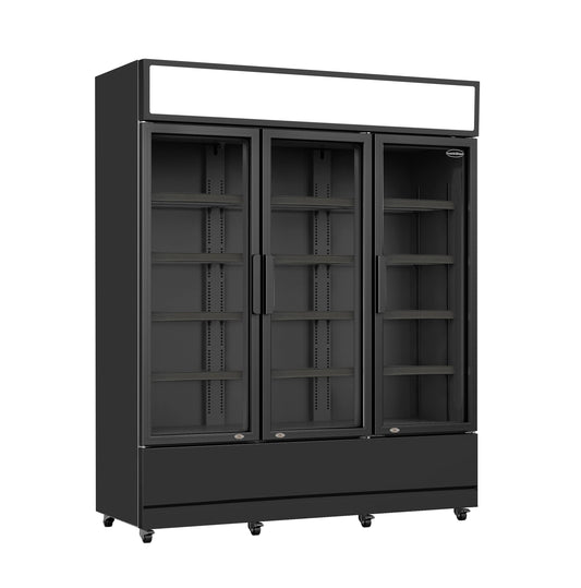REFRIGERATOR 3 GLASS DOORS BLACK FCU-1200 BL