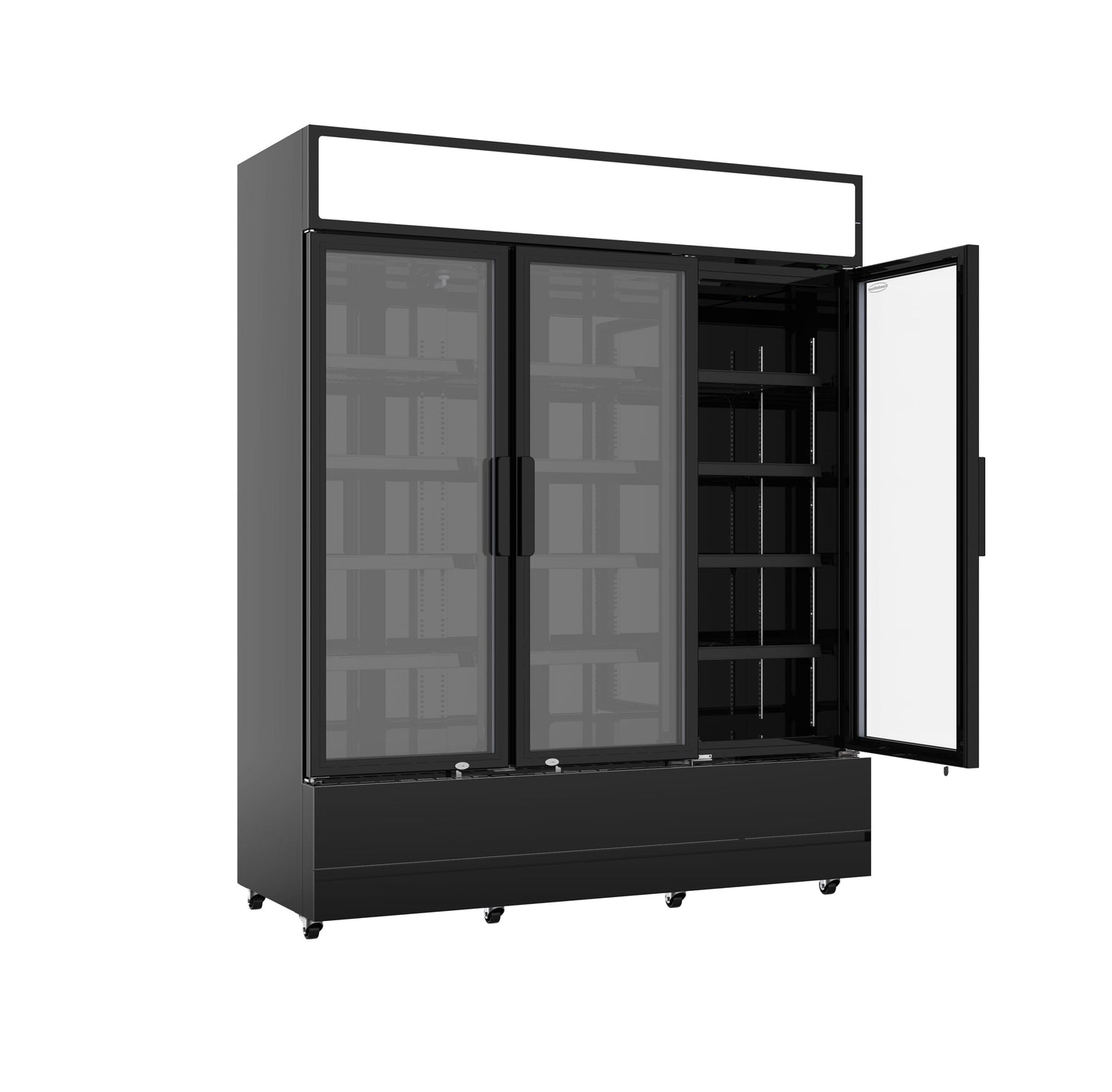 REFRIGERATOR 3 GLASS DOORS BLACK FCU-1200 BL