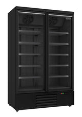 FREEZER 2 GLASS DOORS BLACK JDE-1000F BL