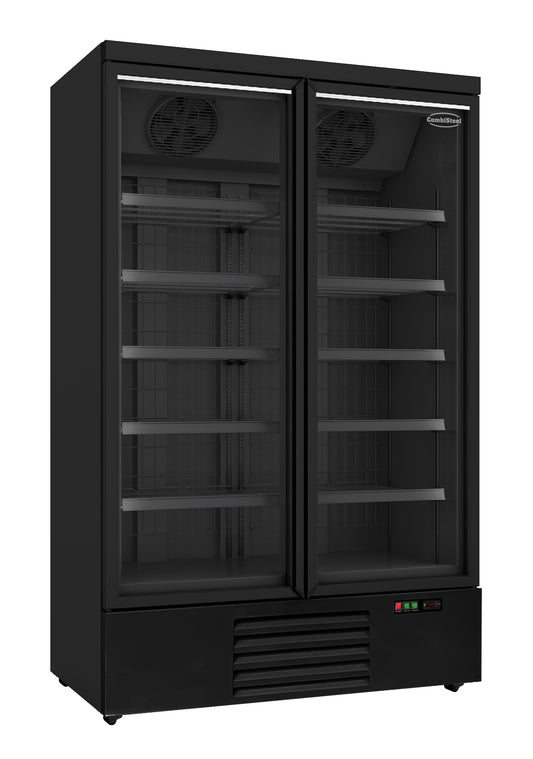 FREEZER 2 GLASS DOORS BLACK JDE-1000F BL