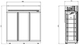 REFRIGERATOR 3 GLASS DOORS INS-1530R