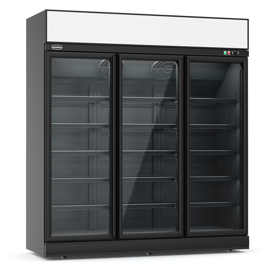 REFRIGERATOR 3 GLASS DOORS BLACK INS-1530R BL