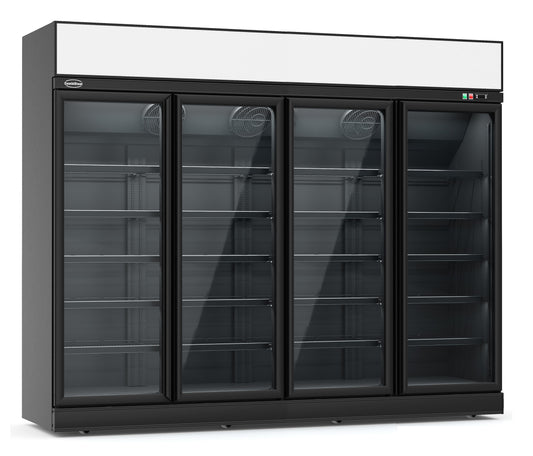 REFRIGERATOR 4 GLASS DOORS BLACK INS-2060R BL  *TRANSPORT ON REQUEST*