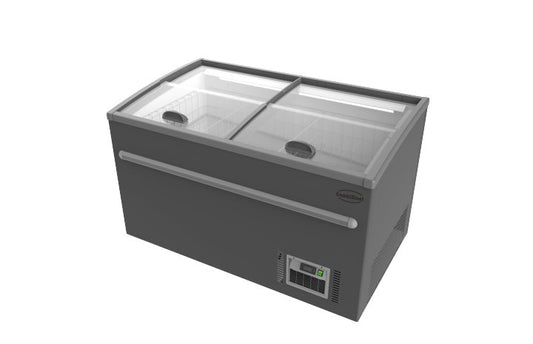 SUPERMARKET CHEST FREEZER GREY 1450 AUTOMATIC DEFROST