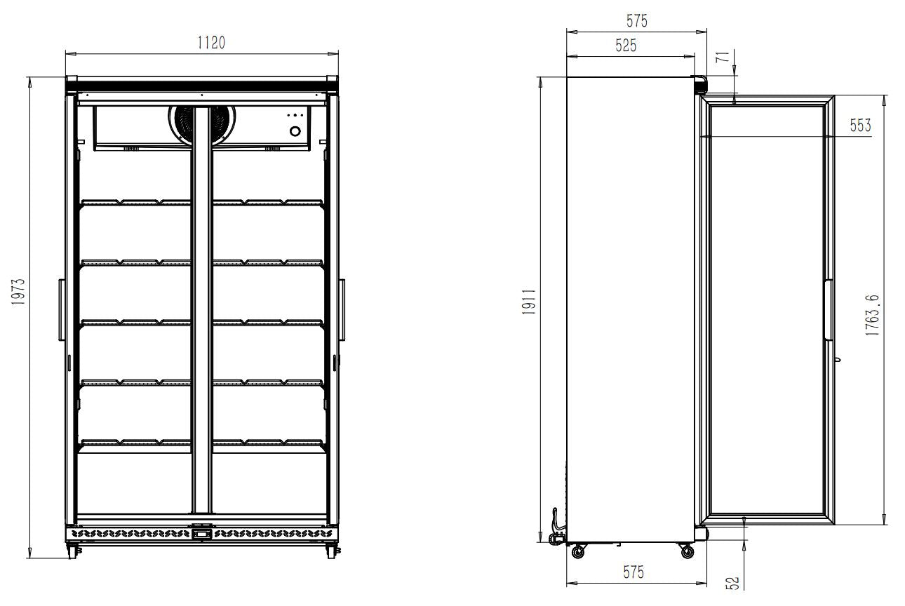 REFRIGERATOR 2 GLASS DOORS AVL-785R