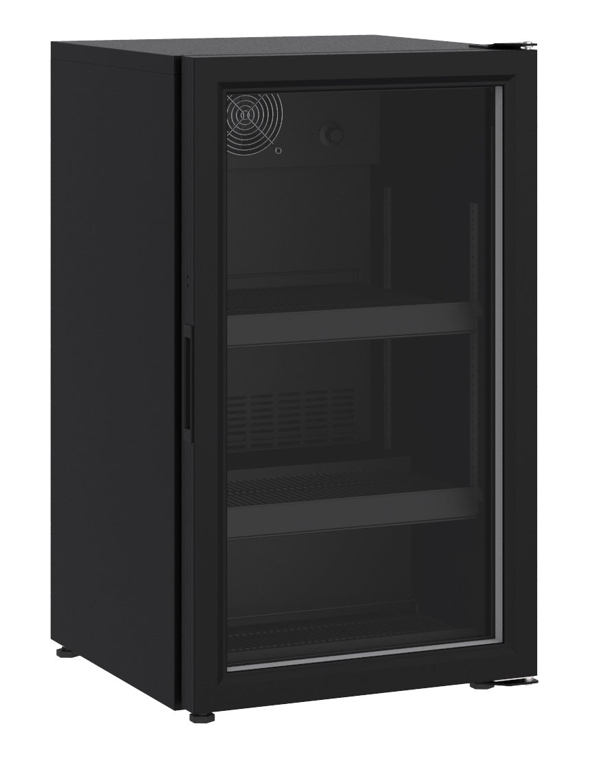 COUNTER TOP GLASS DOOR REFRIGERATOR 136L BLACK