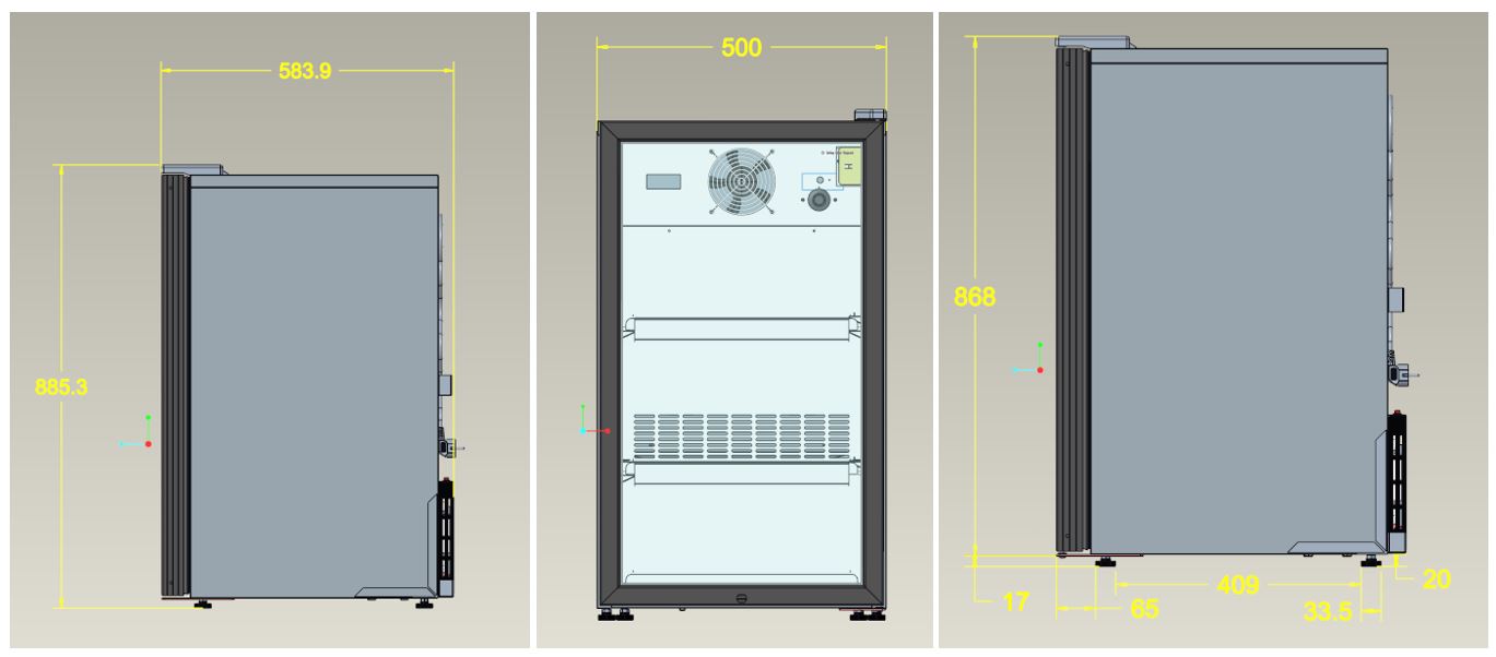 COUNTER TOP GLASS DOOR REFRIGERATOR 136L BLACK