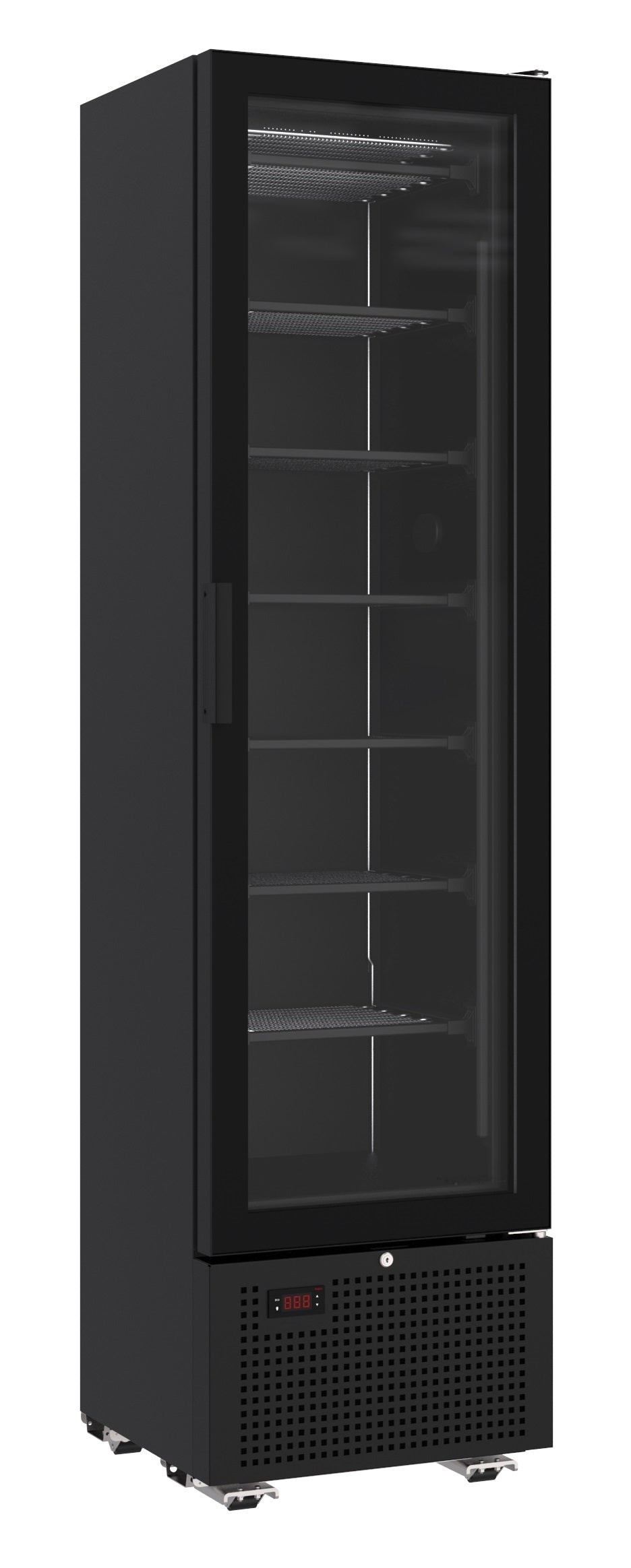 FREEZER 1 GLASS DOOR BLACK 221L