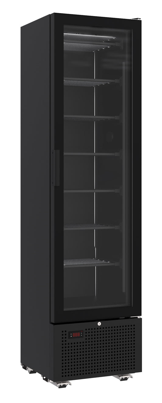 FREEZER 1 GLASS DOOR BLACK 221L