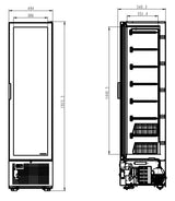 FREEZER 1 GLASS DOOR BLACK 221L