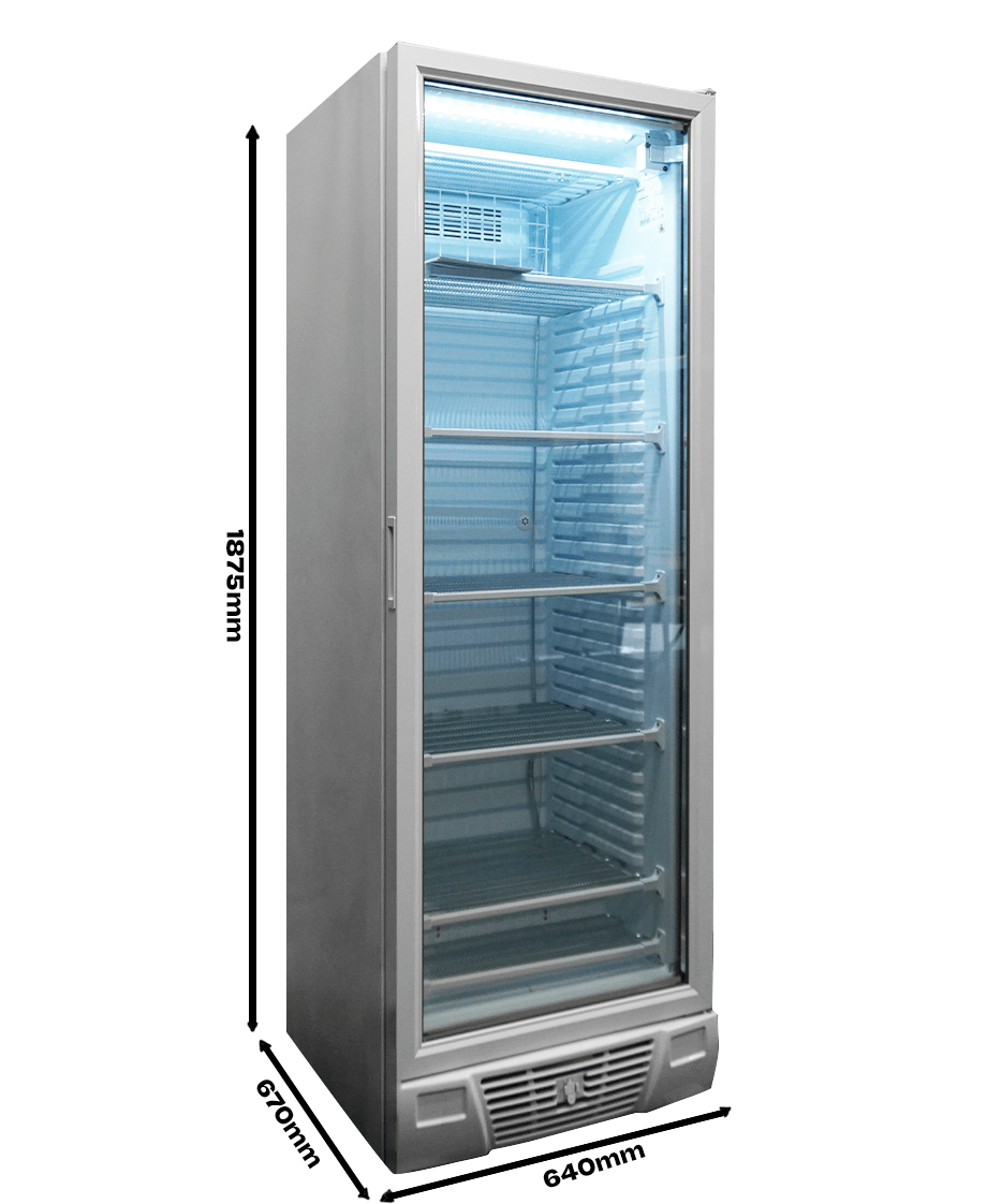 FREEZER 1 GLASS DOOR 382L