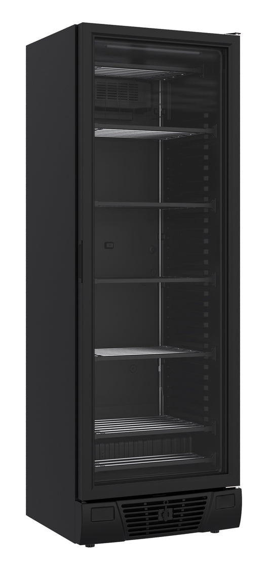 FREEZER 1 GLASS DOOR BLACK 382L